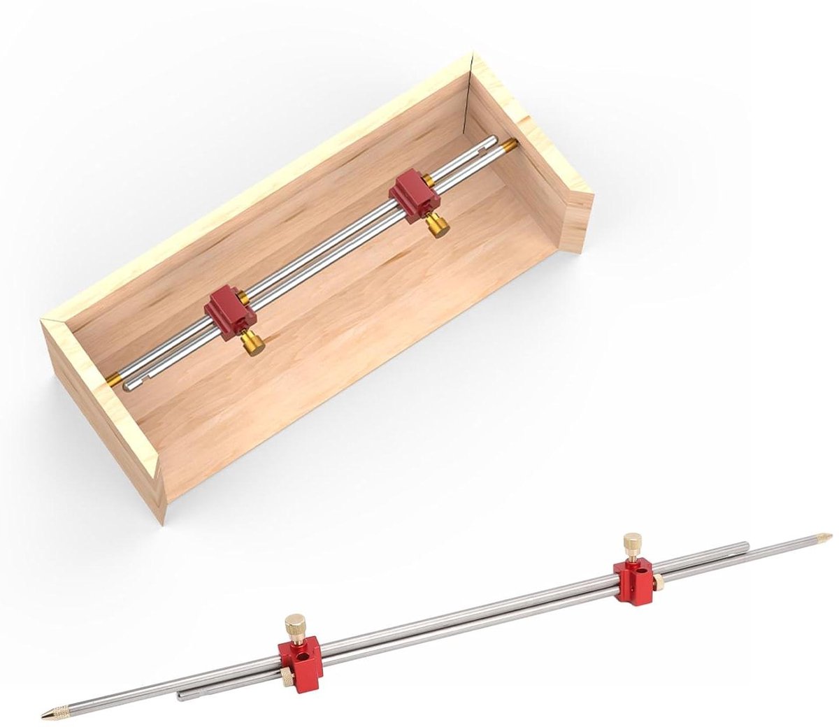 Modulaire Liniaal - Meetinstrument Houtbewerking - Nauwkeurig Markeren - Zijgroef Positionering - 36 x 10 x 5 cm - Aluminium