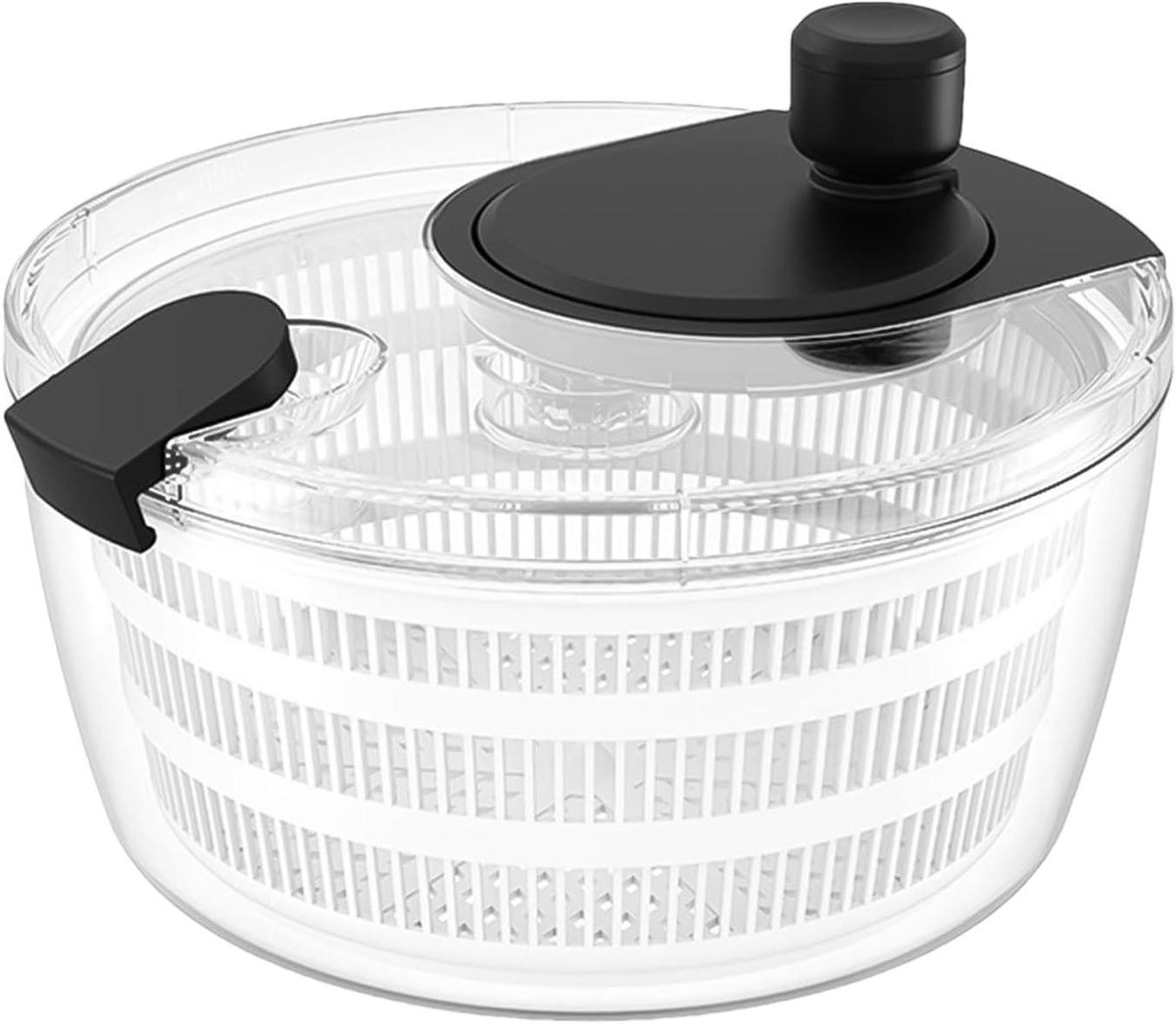 Slacentrifuge met Kom - Groentewasser Droger - Salades Drogen - Handmatige Hendel Bediening - 4L Capaciteit - Zwart