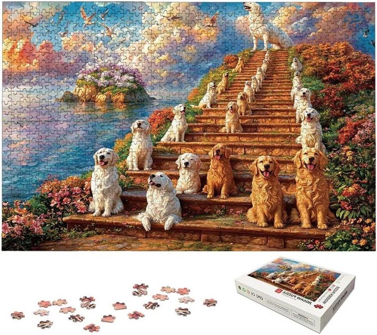 Houten Legpuzzel - Landschapspuzzel Hemel Puzzel - Ontspanning en Decoratie - 3000 Stukjes - 122x80 cm - Meerkleurig