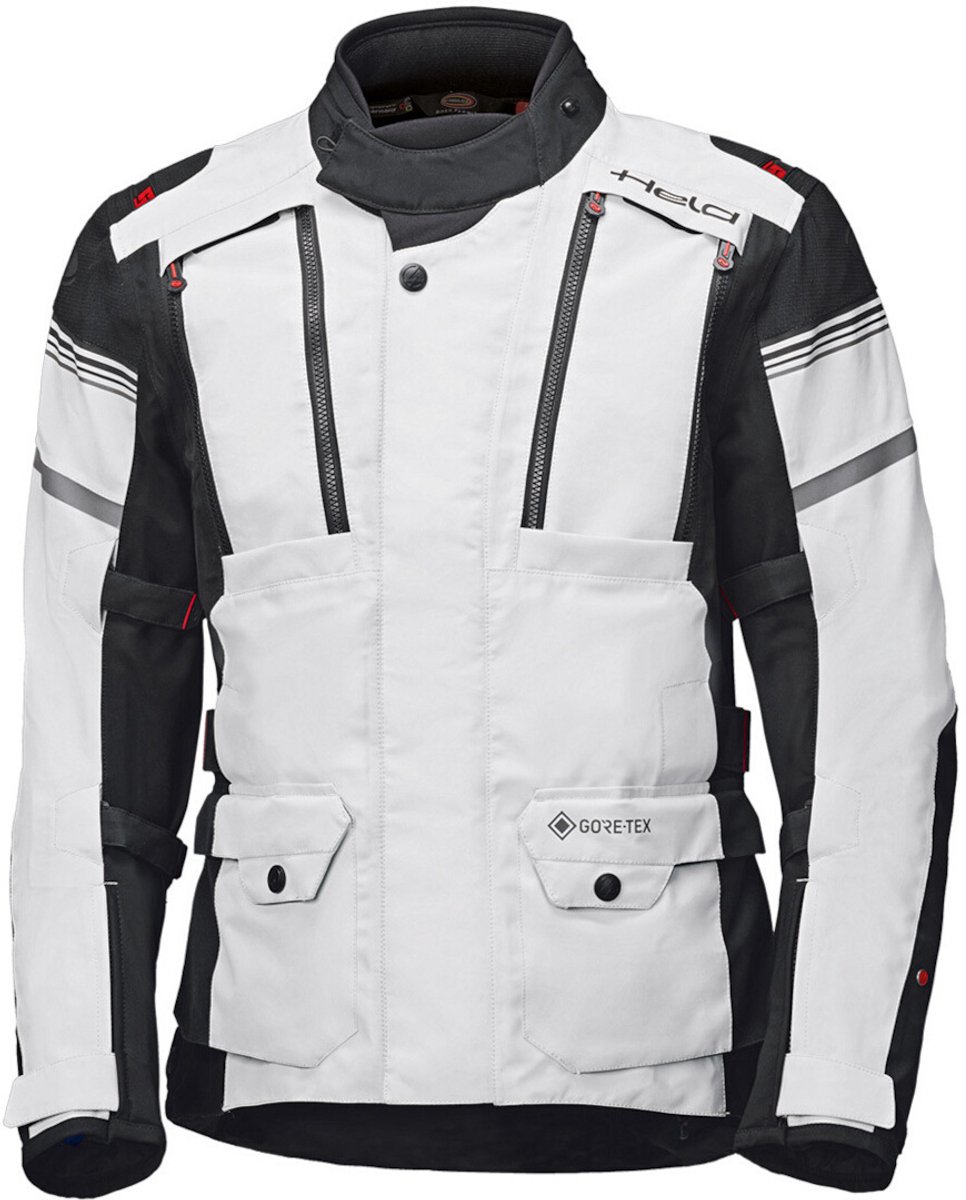 Held Omberg Top Lichtgrijs Zwart Textiele Motorjas - Jas