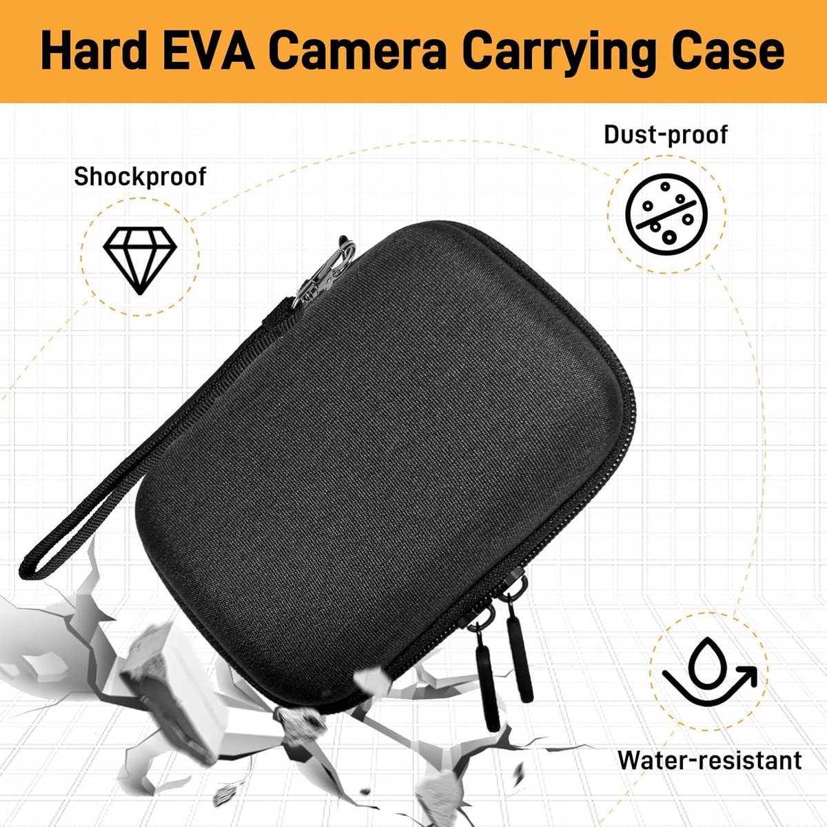 Sander Shop cameratas voor Canon PowerShot SX740 HS, Canon G7X Mark III Mark II, Kodak digitale camera fotocamera tas voor draagbare digitale camera fotocamera draagtas digitale cameratas, zwart, draagtas thumbnail 4