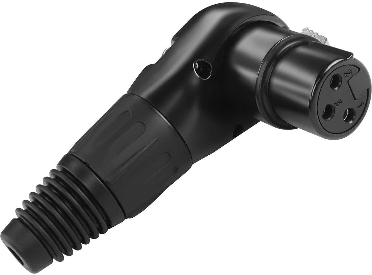 QIANRENON 90° Microfoonadapter XLR met 3-pins Aansluiting - Multi-hoek Verstelbaar