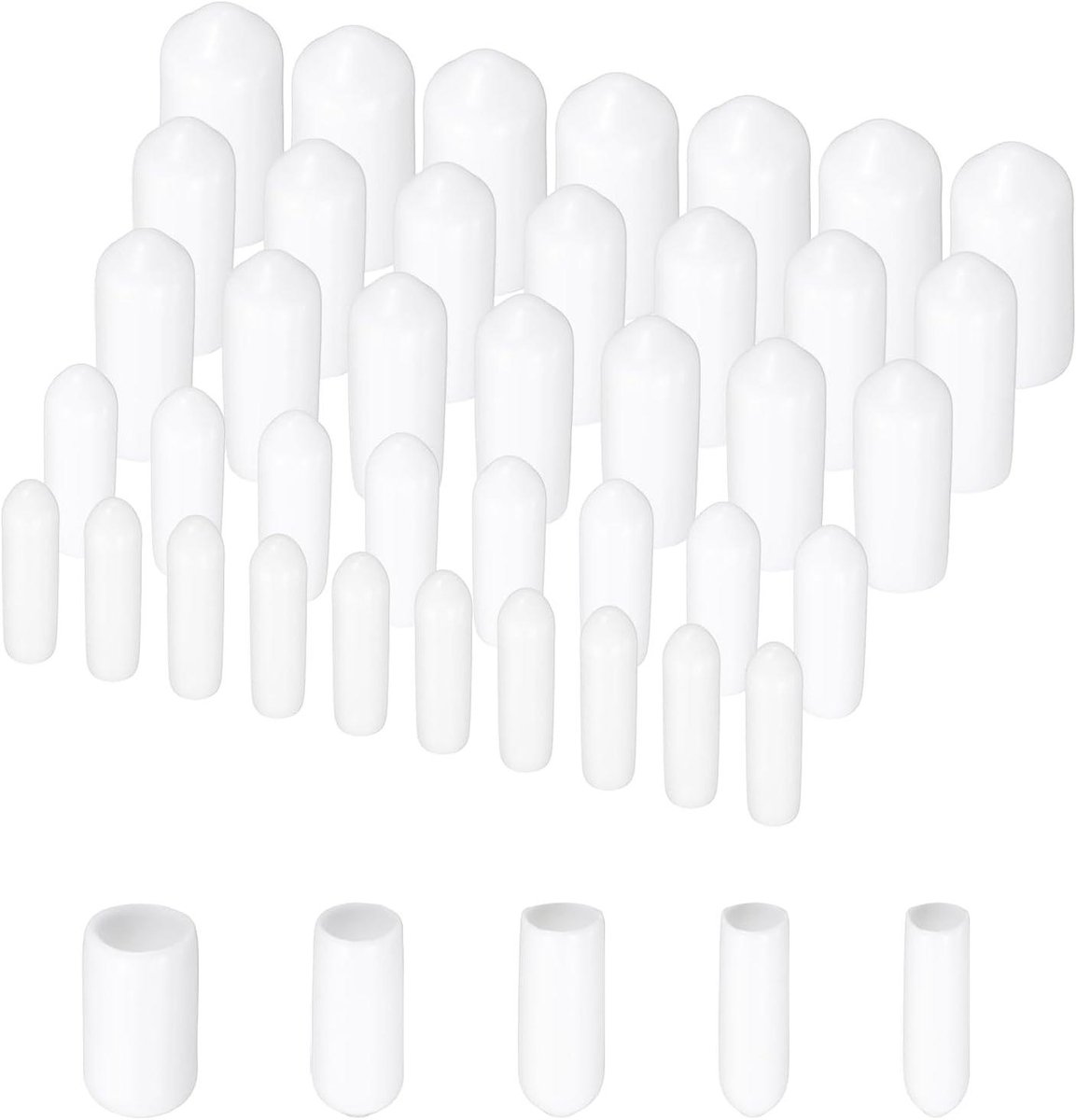 Rubberen Schroefbeschermers - Beschermdoppen Rubber - Meubels Beschermen - Zacht en Isolerend - 3-7 mm - Wit