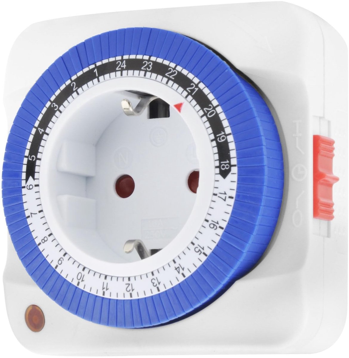 aladdien - 24-uurs Timer Stekker - Mechanische Timer voor Apparaten - 96 Segmenten - Tijdschakelaar voor Verlichting - Geschikt voor Thuis - Wit