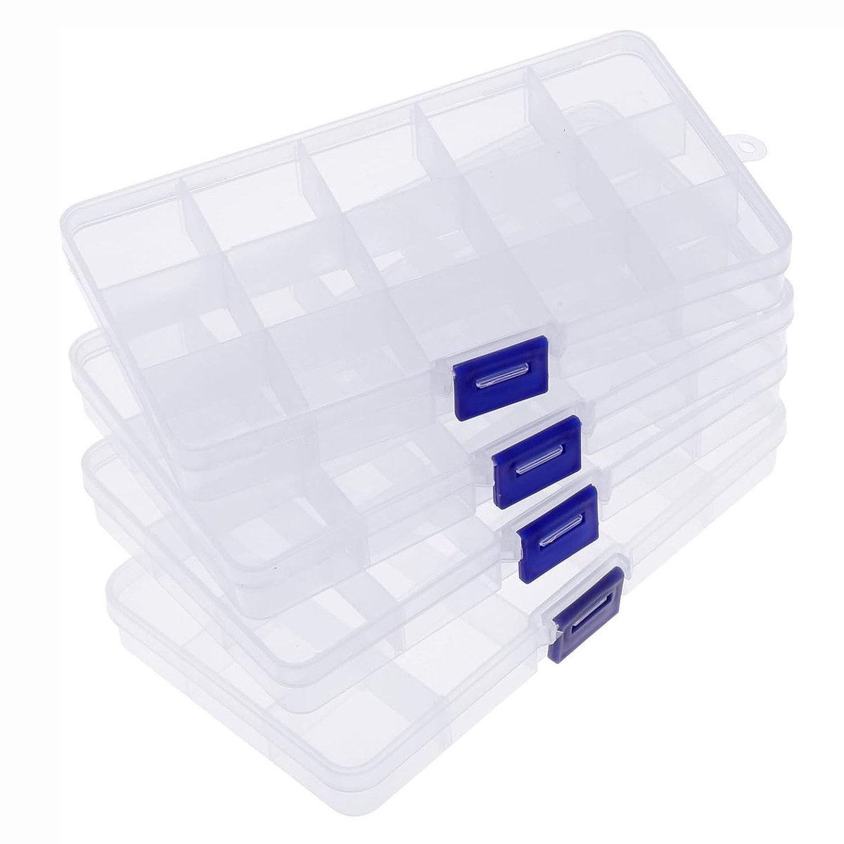 ZEACCT Plastic Opbergdoos met 15 Verstelbare Compartimenten voor Sieraden en Accessoires