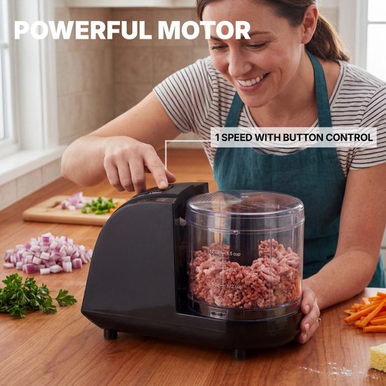 Chopnest Mini Chopper - Hakmolen - Geschikt voor groenten, noten en kruiden - 350 ML - Groentesnijder - Kleine blender van Chopnest — afbeelding 5