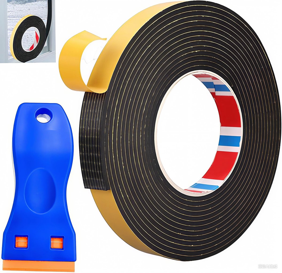 aladdien - Hittebestendige Lijm - Zelfklevende Afdichtingstape - 5 Meter - Zwart - Voor Kookplaten - Ideaal voor Keuken en Badkamer