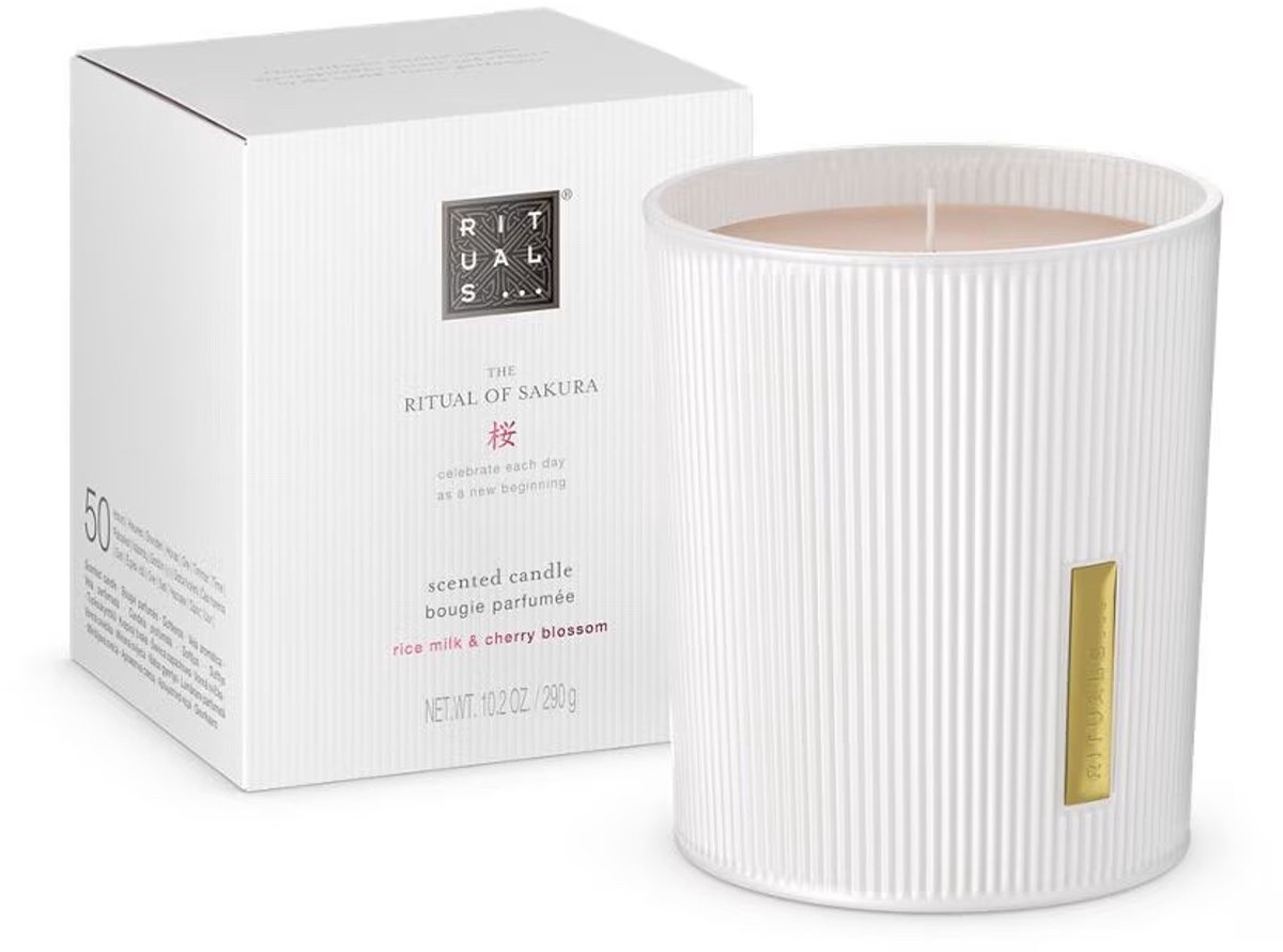 Rituals The Ritual of Sakura Geurkaars - Bloemige & Romige Noten - 290 gram Naturel
