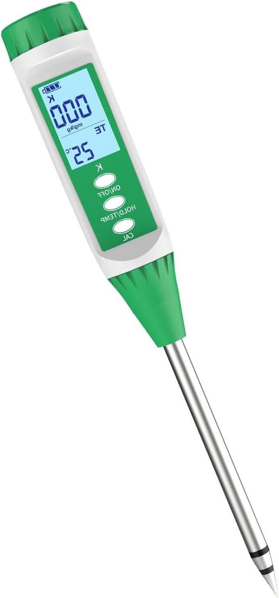 Digitale Bodemtester - Kaliummeter Aarde - Planten Verzorgen - Nauwkeurige Kaliummeting - 0-1999 mg/kg - Grijs