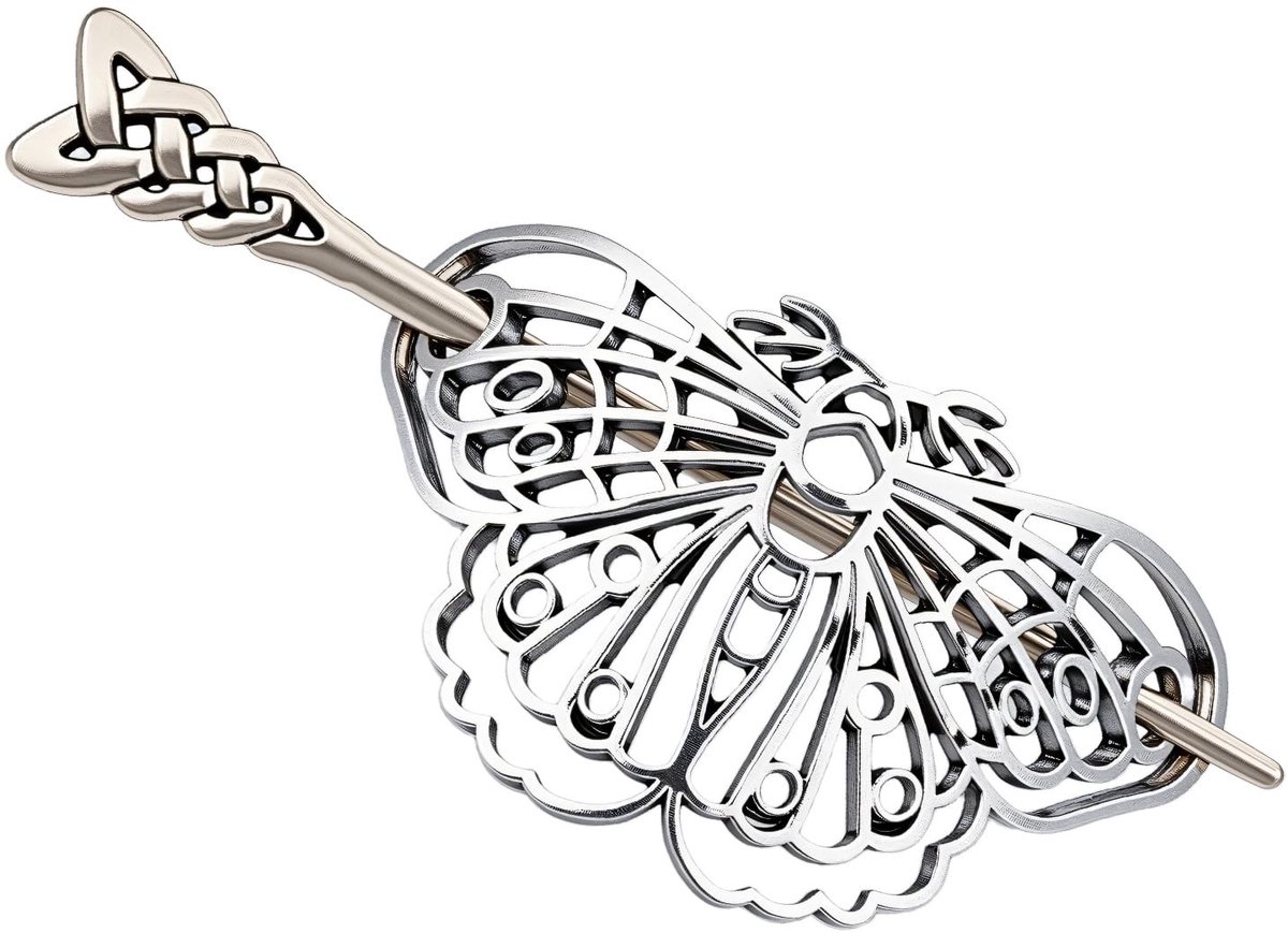 aladdien - Middeleeuwse vlinderhaarspeld - Vintage antiek - Zilver - Gothic haarspelden - Haaraccessoires voor feest en bruid