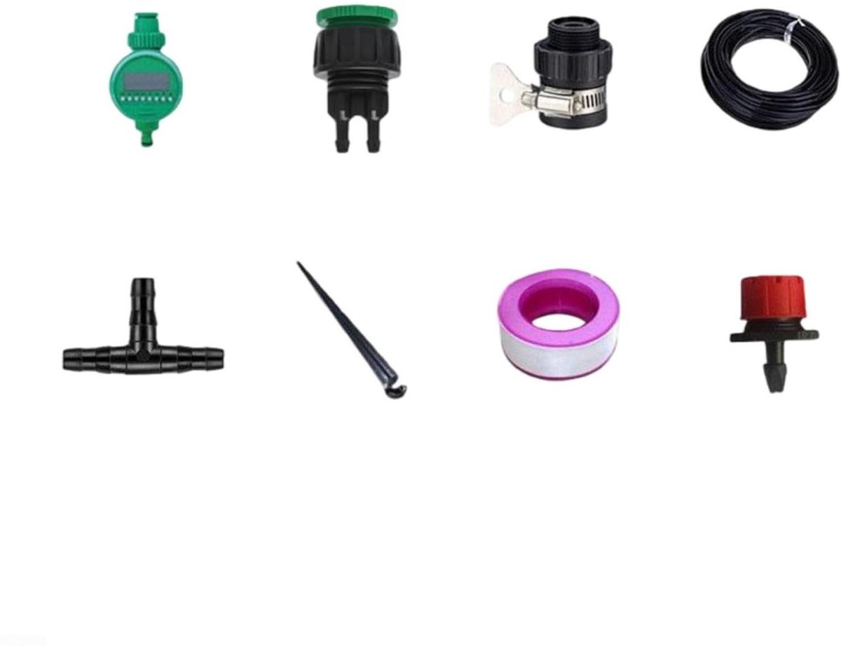 Druppelirrigatieset - Bewateringssysteem Potplanten - Planten Automatisch Water Geven - 25 Meter Lengte Inclusief Timer - 25 meter - Nee