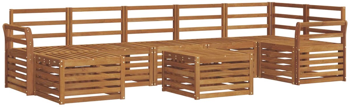 vidaXL Buiten - bank - set - 8 - st - 8-zits - Naturel - Massief - Acacia - Hout