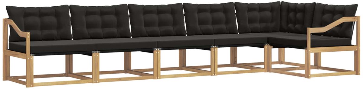 vidaXL Buiten - bank - set - 6 - st - Wit - en - zwart Wit en zwart