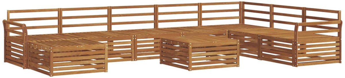 vidaXL Buiten - bank - set - 9 - st - Naturel - Massief - Acacia - Hout