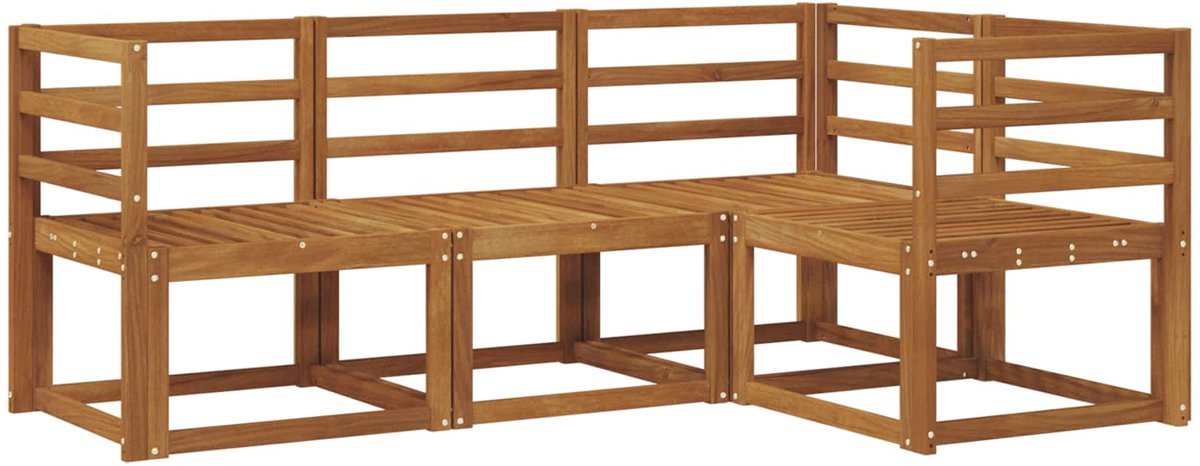 vidaXL Buiten - bank - set - 4 - st - 4-zits - Naturel - Massief - Acacia - Hout