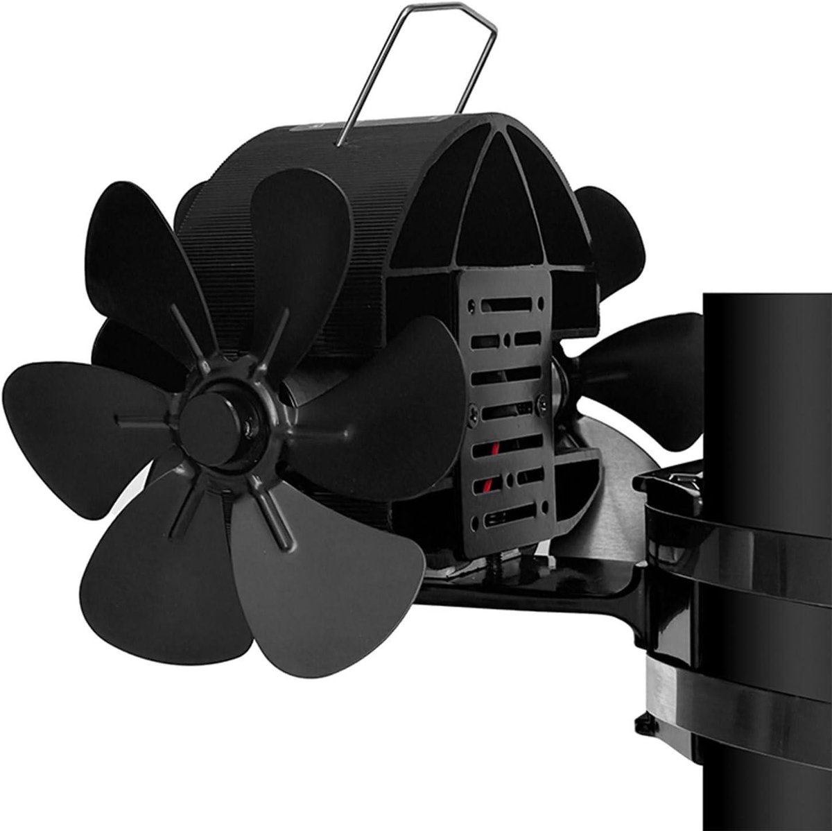 Kachel Ventilator - Houtkachel Fan - Warmte Verdeling - Zonder Elektriciteit - 170 mm x 145 mm - Zwart
