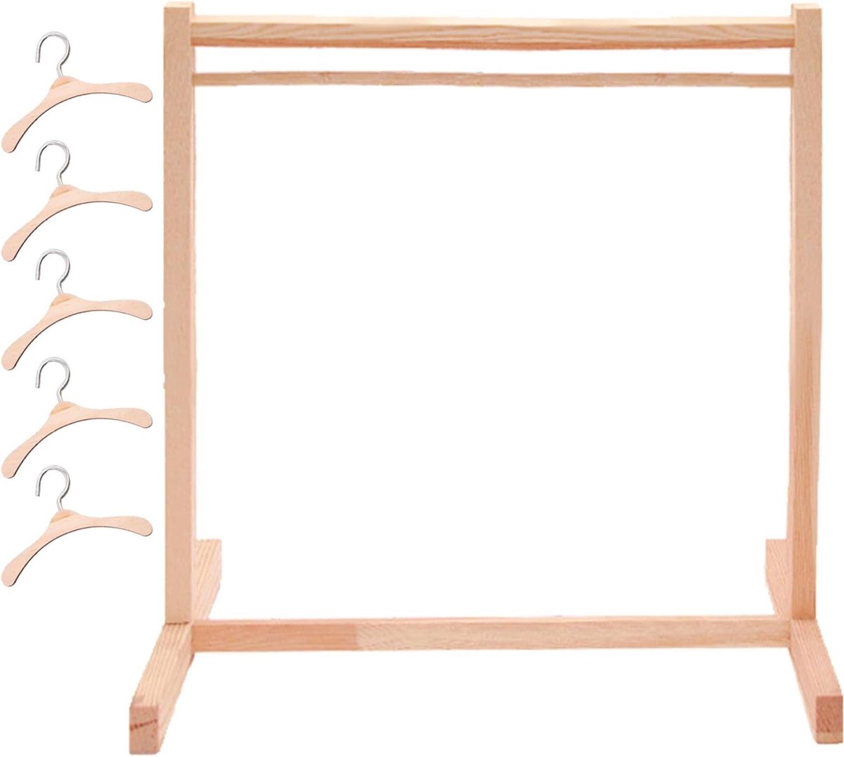 Poppenkleding Opslag - Poppenhuis Meubels - Poppen Aankleden - Realistisch Houten Rek - 30.5 x 30 x 17.9 cm - Geel