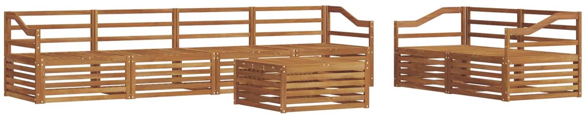 vidaXL Buiten - bank - set - 7 - st - 6-zits - Naturel - Massief - Acacia - Hout