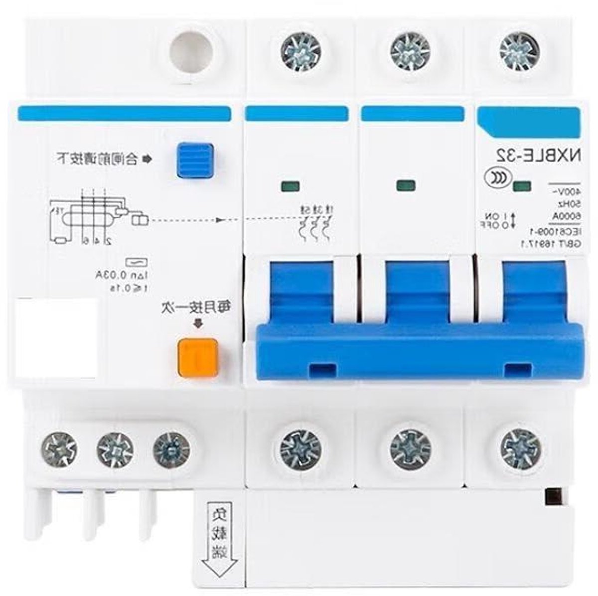 Magnetische Stroomonderbreker - Aardlekbeveiliging - Elektrische Beveiliging - Magnetische Schakelaar - 3P C20 6kA - null