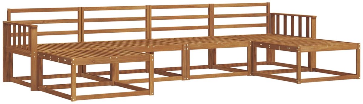 vidaXL Buiten - bank - set - 6 - st - 6-zits - Naturel - Massief - Acacia - Hout