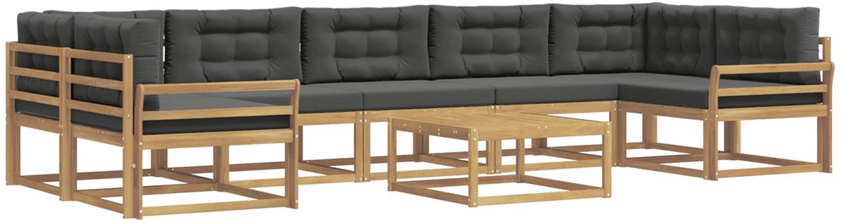 vidaXL Buiten - bank - set - 6 - st - 7-zits - Wit - en - antracietkleurig Wit en antracietkleurig