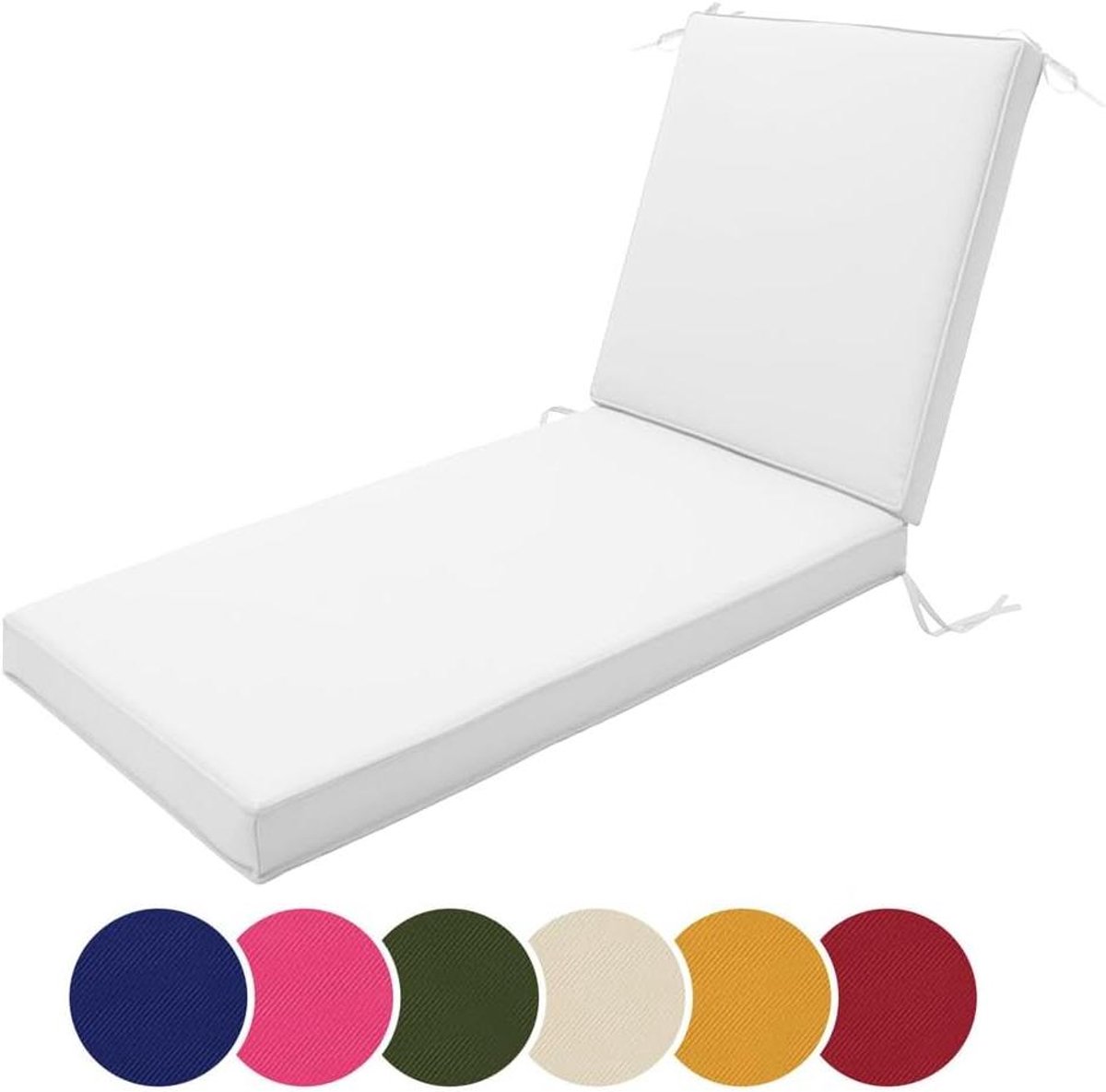 Ligstoelkussen - Tuinkussen Matras - Buiten Ontspannen - Waterbestendig Ontwerp - 203 x 66 x 8 cm - Grijs