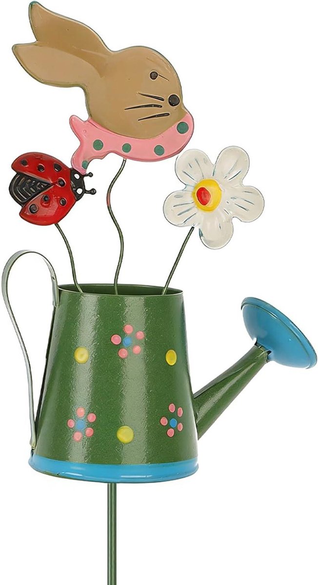 Decoratieve Tuinsteker - Plantensteker Gieter - Tuin Decoreren - Vervaagt Niet - 5 x 8 x 5 cm - Konijntje
