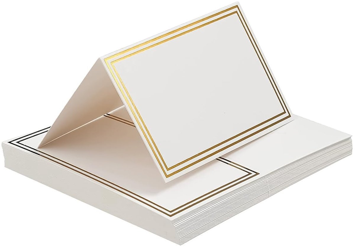 ONF3 - Tafelkaartjes - 50 Stuks - Perfect voor Bruiloften - Goud met Dubbele Rand - Feesten - Decoratie - Ceremonies