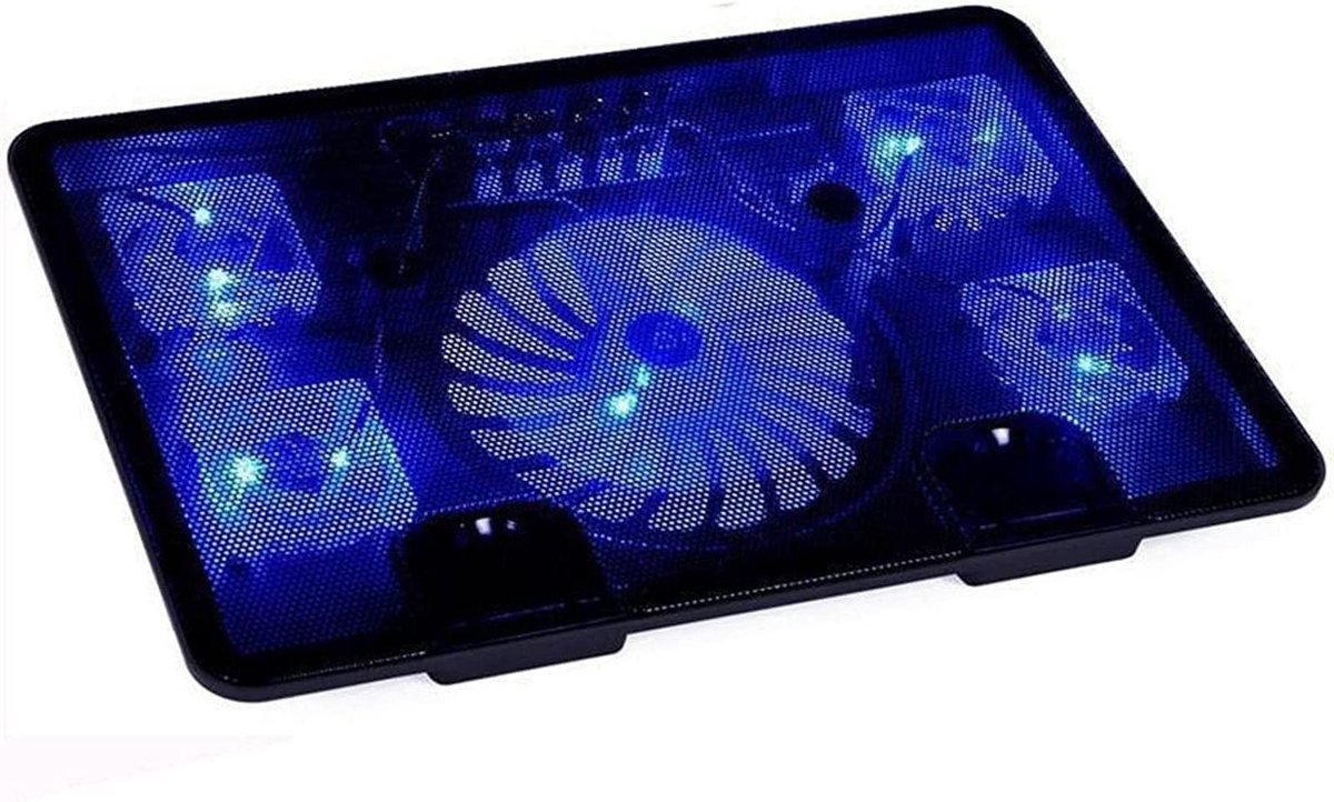 Laptop Cooler - Koeler Notebook - Voorkom Oververhitting - 5 Ventilatoren - 12-17 inch - Zwart