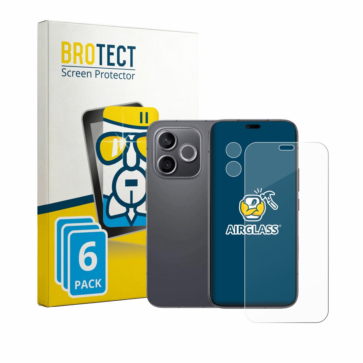 Screenprotector 6 Stuks voor Honor 600 Lite (Voor+Camera) Beschermglas transparant