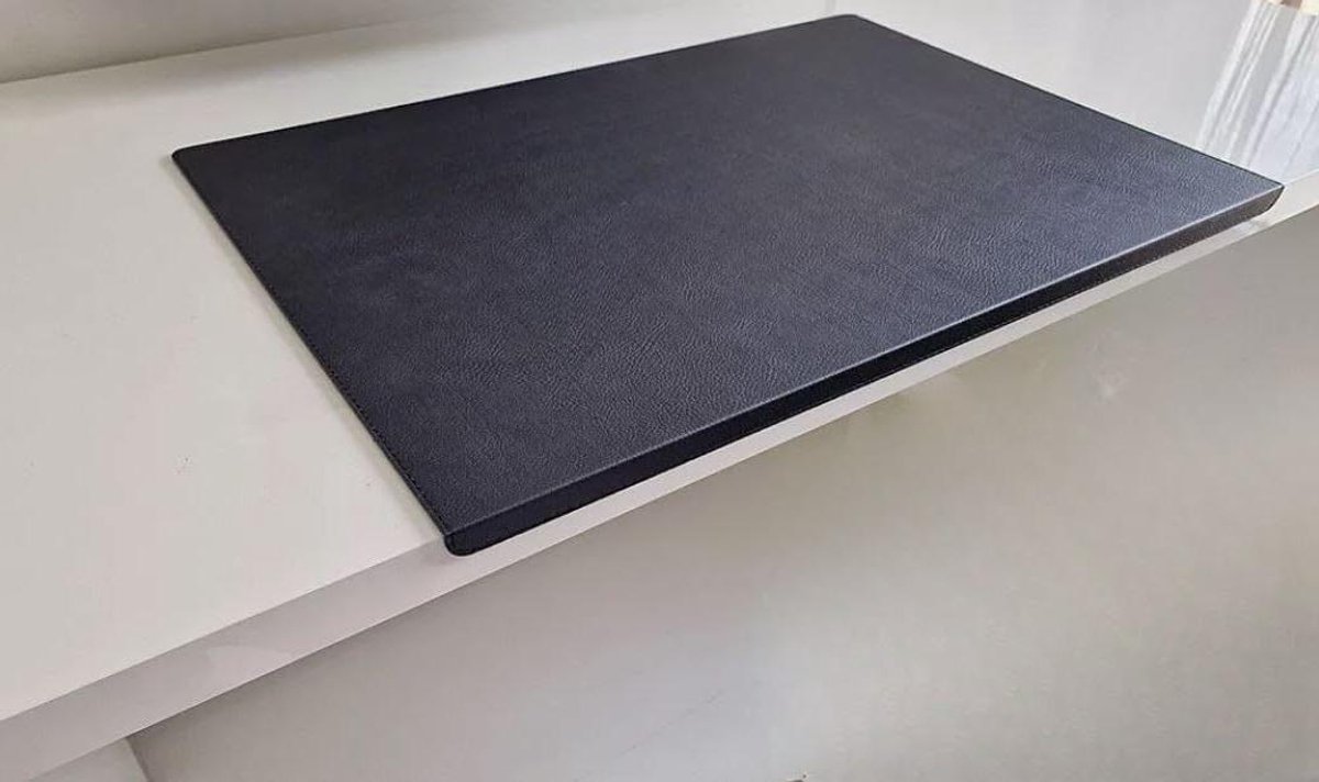 Bureauonderlegger Leer - Bureau mat - Bureau organiseren - Randbescherming - 70 cm x 48 cm - Zwart