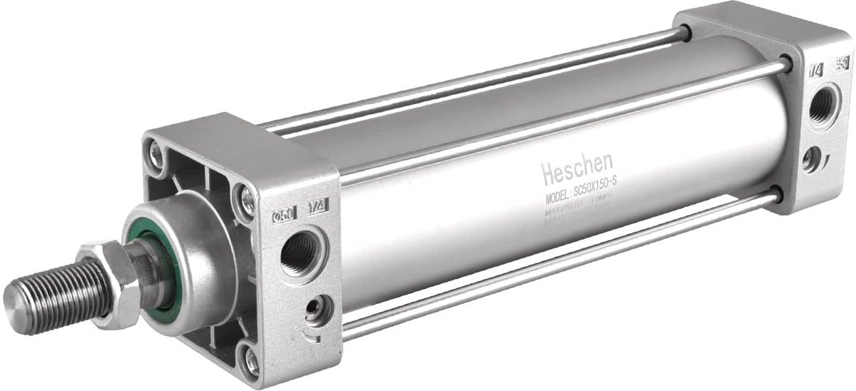 aladdien - Pneumatische standaardcilinder - 50 mm boring - Dubbele actie - 150 mm slag - PT1/4 poort - Voor industriële toepassingen - SC 50-150-S