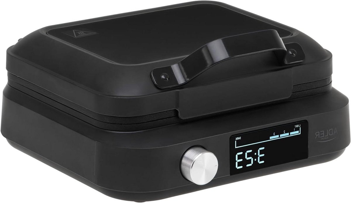 Wafelijzer - Wafelmaker Elektrisch - Lekkere Wafels Maken - Automatische Timer - 17 x 9 x 2 cm - Zwart