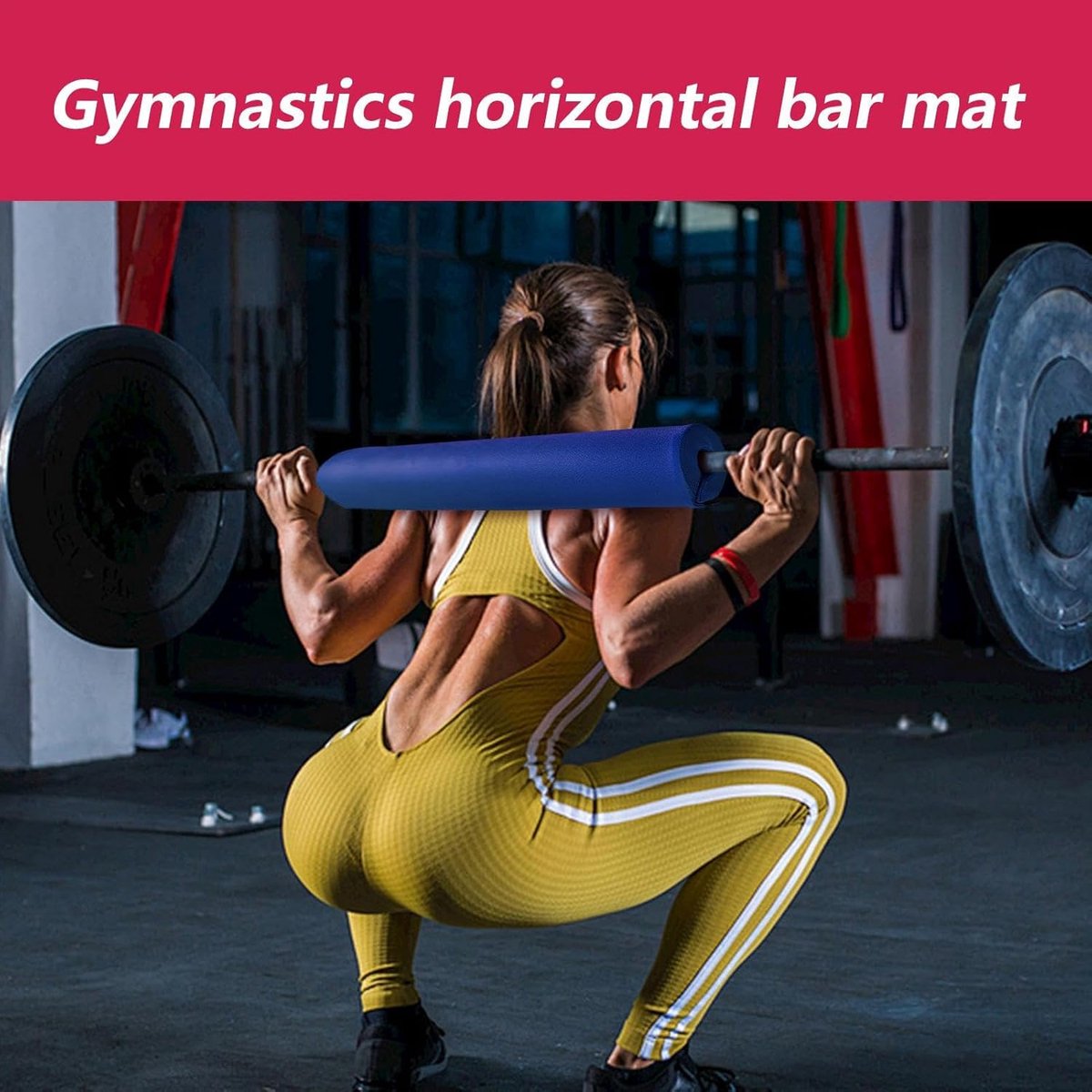 Gym Balk Pad - Trainingshalter Kussen - Gewichtheffen Ondersteuning - Schokabsorberend Systeem - 9x43cm - Zwart