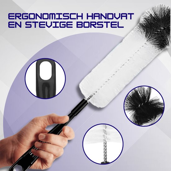 Lukana Flessenborstel Set - 5-delig - Rietjes Borstel - Flessenreiniger - Flessenrager - Schoonmaakborstel - BPA-vrij, Flexibel & Krasvrij - Flessenborstel Baby - Voor Glazen, Flessen, Bidons & Rietjes - Vaatwasserbestendig van Lukana — afbeelding 4