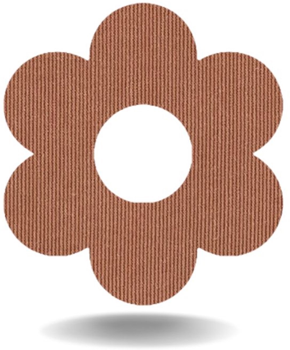 tinsulin - fixtape sensorpleister ringpleister bloem voor Freestyle Libre 3 of infusiesets - beige - set van 20 stuks
