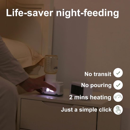 Smily Mia Draagbare Flesverwarmer Baby Onderweg - Reis Babyflesverwarmer voor Moedermelk en Flesvoeding - 6 Universele Adapters - Lekvrij - 5 Temperatuurstanden - Sterilisator - USB Oplaadbaar — afbeelding 5