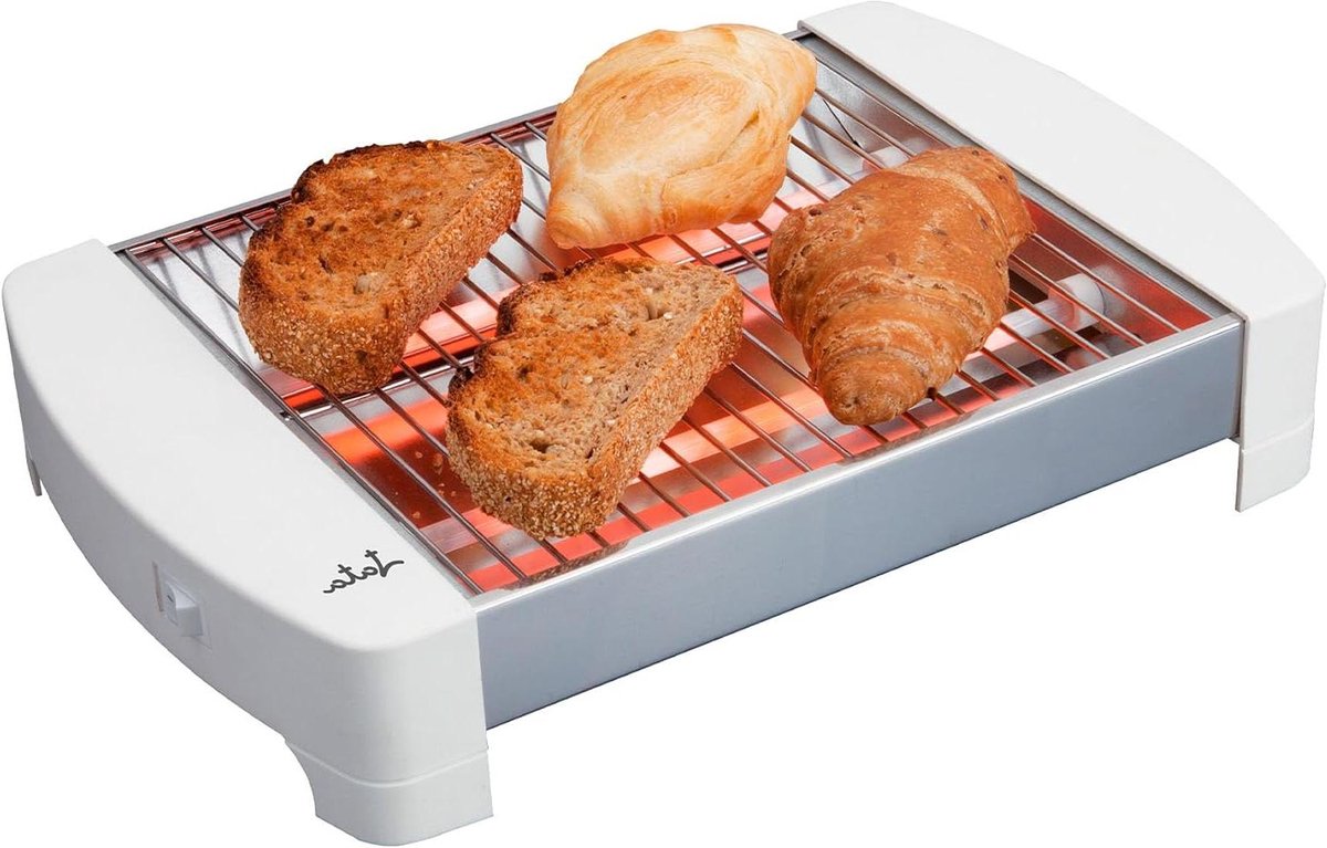 Horizontale broodrooster - Brood rooster - Brood toasten - Twee kwartsstaafjes - 400 watt - Wit