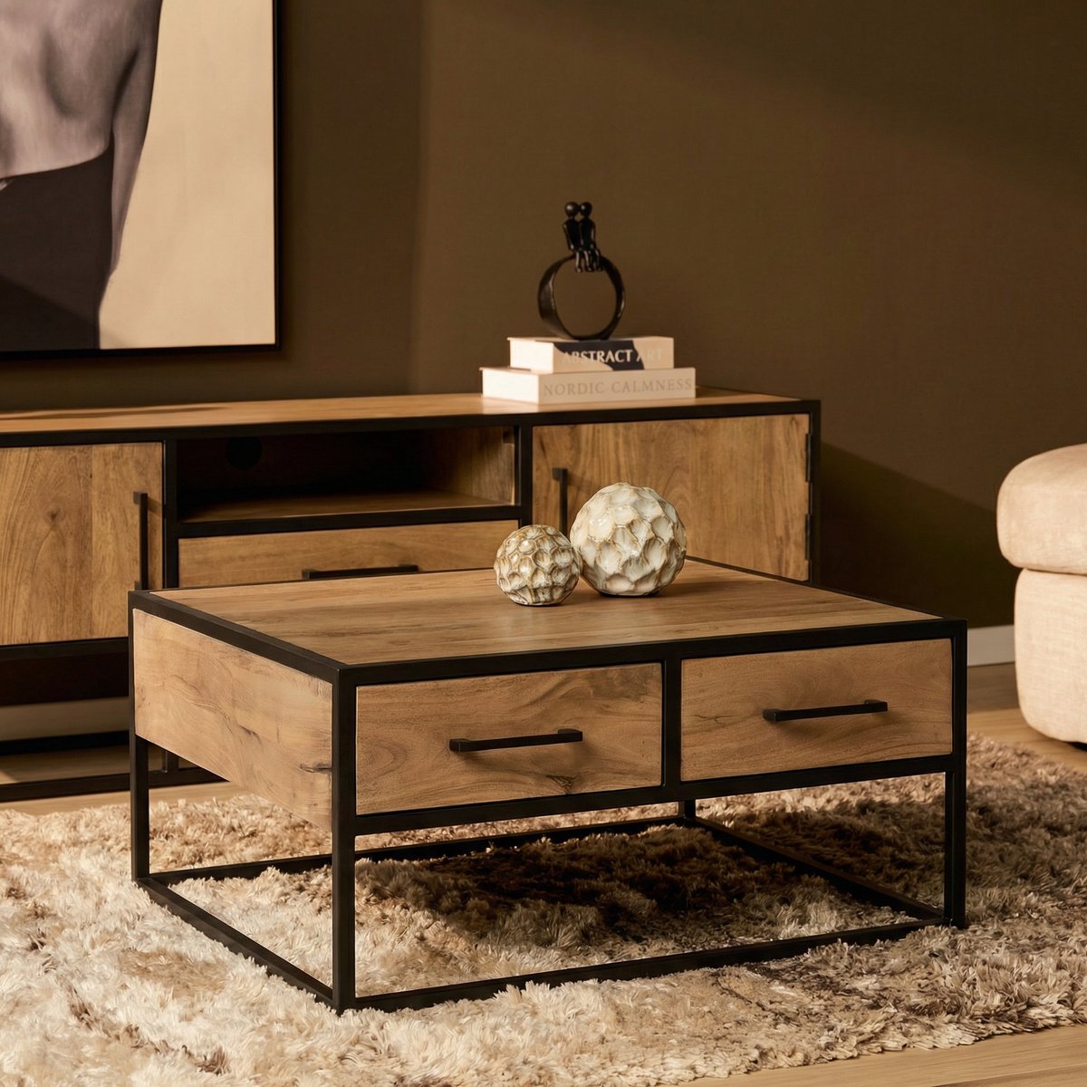 Starfurn Salontafel Dakota - Bruin - 80x80x40 cm