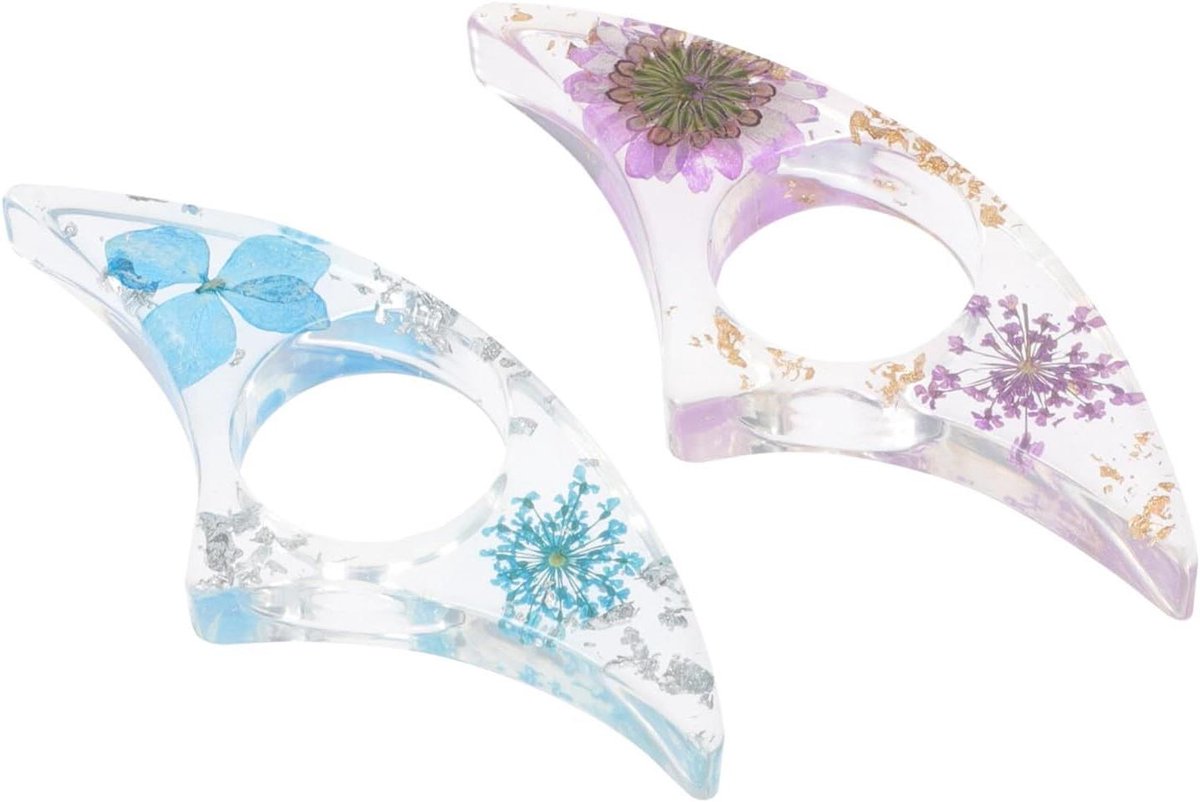 Leesaccessoires Boek - Paginahouder Duimring - Boek Lezen - Bloemenhars Decoratie - 5 Sets - Diverse Kleuren