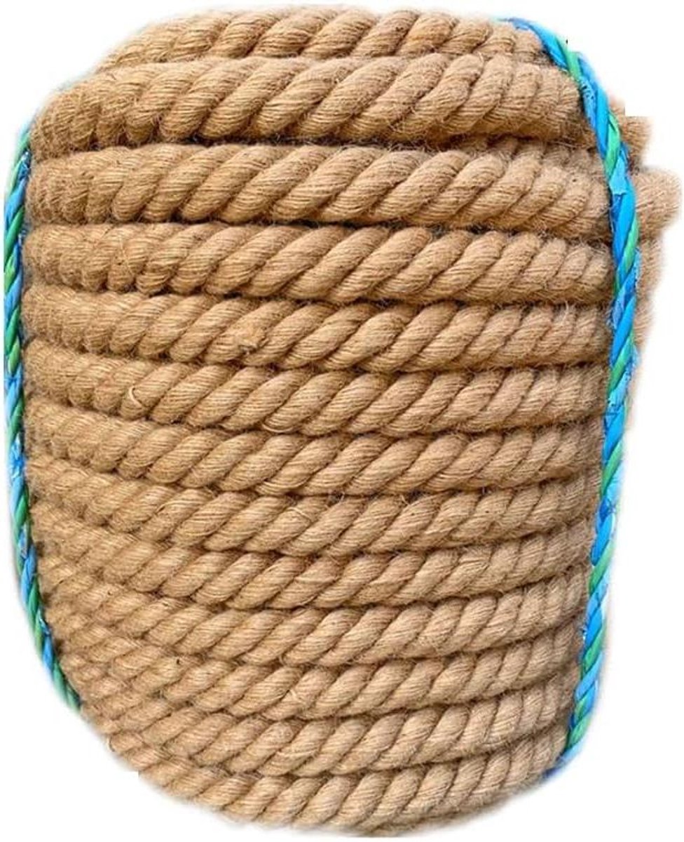 Henneptouw Jute - Natuurlijk Touw - Huisdecoratie - 4-strengs Gedraaid - 20MM 20M - Bruin