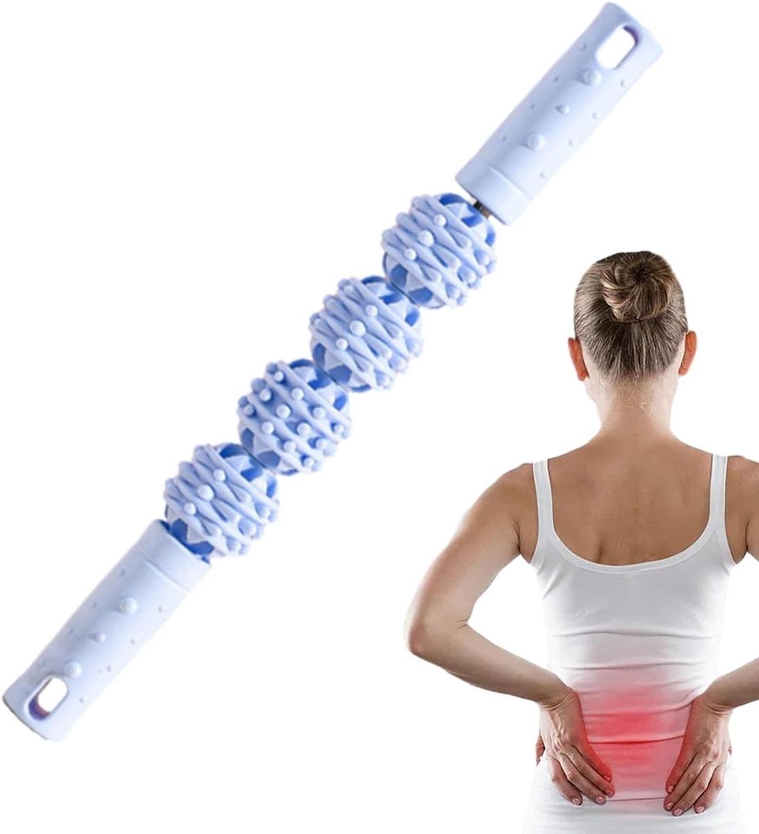 Spierroller Stok - Massage Roller - Spierherstel - Diepe Weefselmassage - 33 cm - Blauw