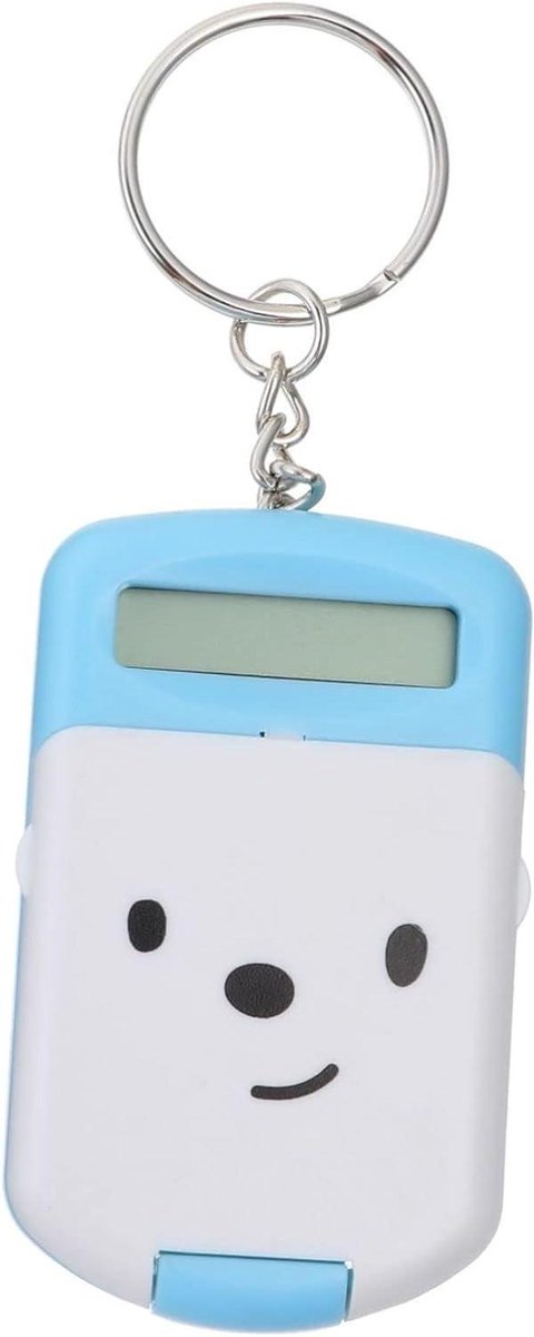 Rekenmachine Set - Mini Calculator - Schoolwerk Ondersteunen - Met Sleutelhanger - 6 x 4 x 1 cm - Blauw