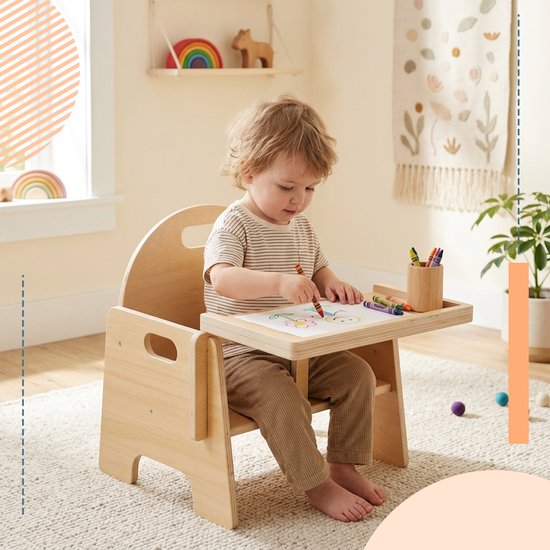 Kinderstoeltje met tafel - vanaf 1 jaar - hout — afbeelding 2