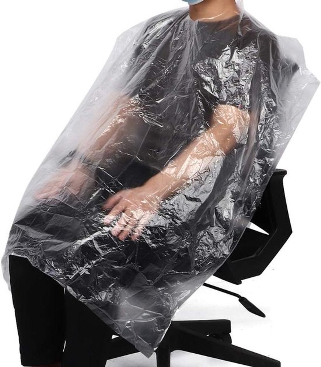 Wegwerp Kappers Capes - Waterdicht - Haar Knippen - Haar Wassen - 50 stuks