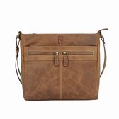 Sac bandoulière NUBA en cuir Hunter - Sac bandoulière 100 % Cuir - Nature 3336 - Sac moyen en cuir de buffle - Marron Cognac