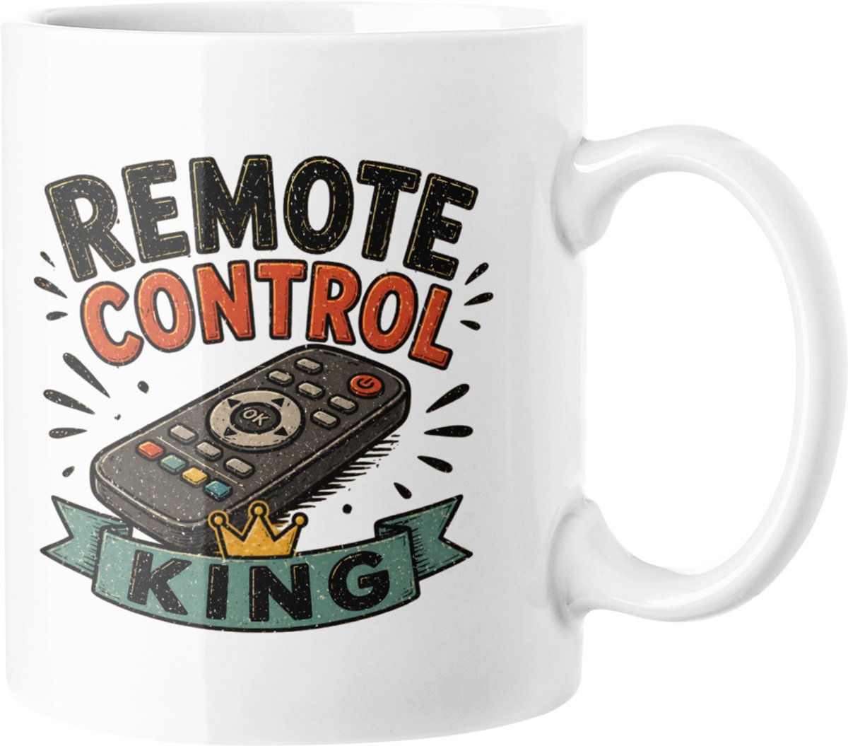 Remote Control King Koffie Mok - Grappig Cadeau voor Papa, Vaderdag, Verjaardag, Man