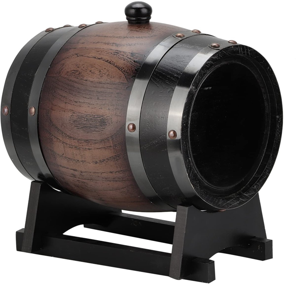 aladdien - Vintage Wijnvat - Houten Vat voor Whisky en Wijn - Elegant en Functioneel - Zwart Eiken - Perfect voor Thuis en Horeca