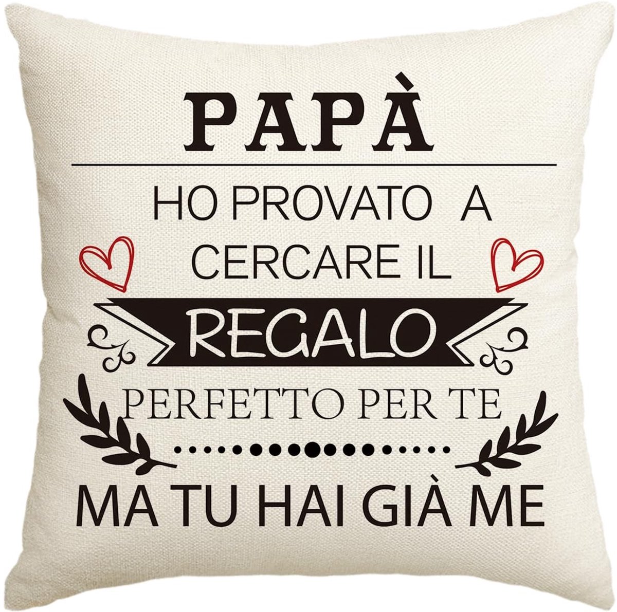 aladdien - Papa kussensloop - Cadeau voor vaders - Ultrazacht en stijlvol - 45 x 45 cm - Decoratieve kussensloop - Perfect voor huis en auto