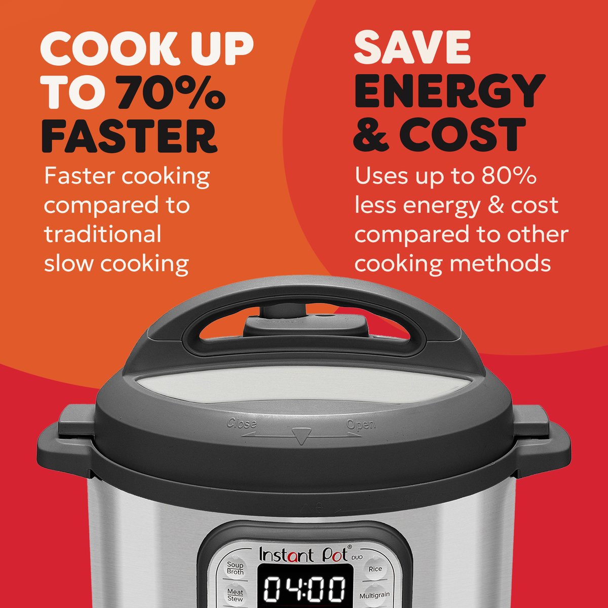 Instant Pot Duo 5,7L Multicooker - 7-in-1 Snelkookpan - Slowcooker - Rijstkoker - Stomer - Yoghurtmaker - Meal Prep & Gezinnen - Tot 6 Porties – foto 3